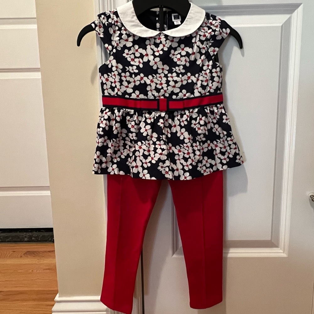 Janie and Jack flower top and coordinating pants